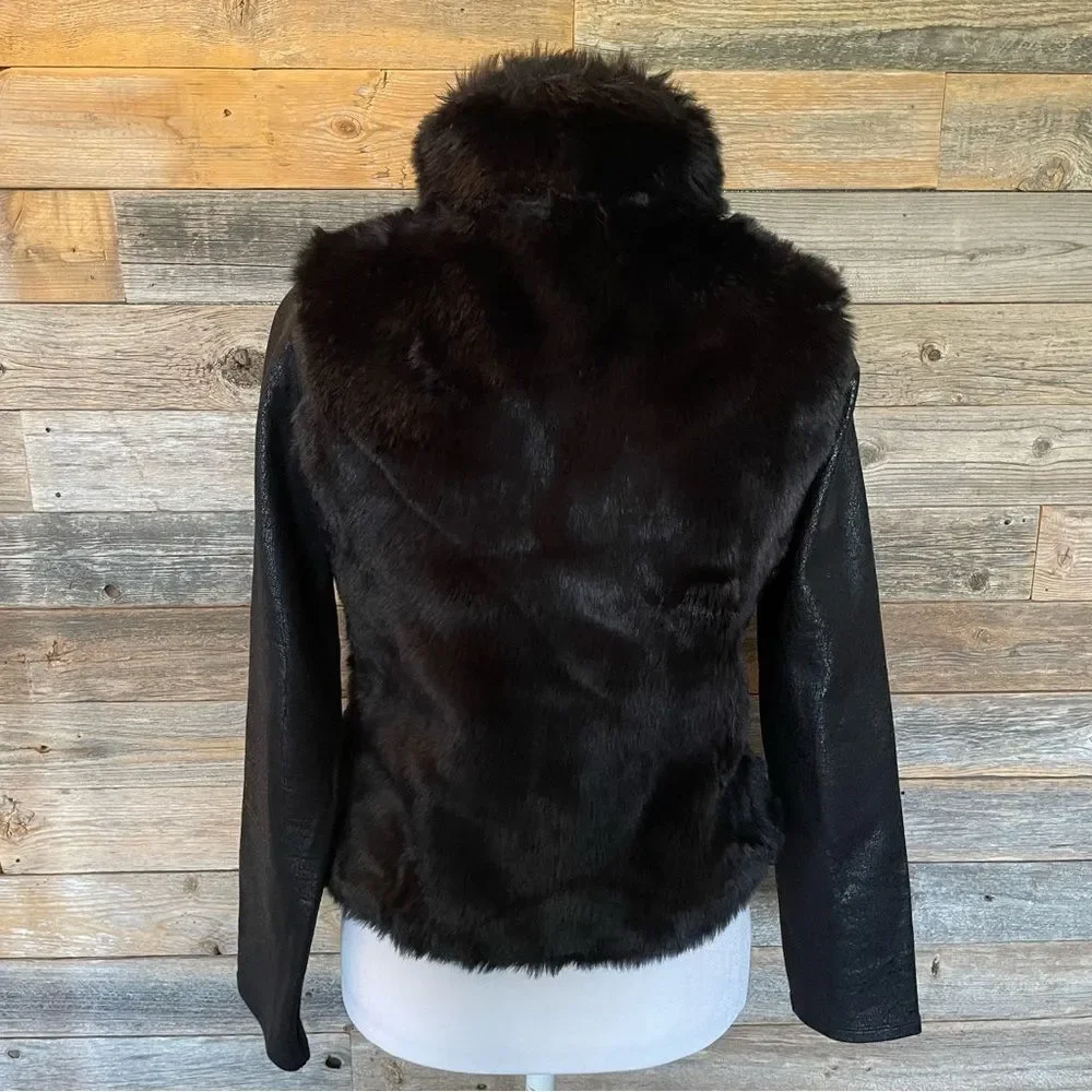 DKNY Vintage Faux Fur Jacket Kids Size XL (Fits Women’s Size Small/Medium)